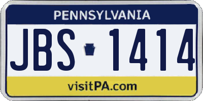 PA license plate JBS1414