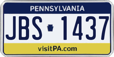 PA license plate JBS1437