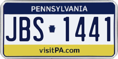 PA license plate JBS1441