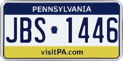 PA license plate JBS1446
