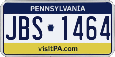 PA license plate JBS1464