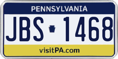PA license plate JBS1468