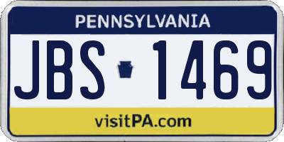 PA license plate JBS1469
