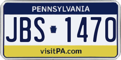 PA license plate JBS1470