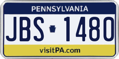 PA license plate JBS1480