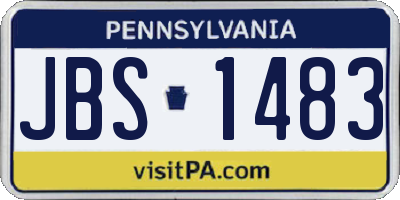 PA license plate JBS1483