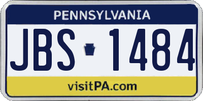 PA license plate JBS1484