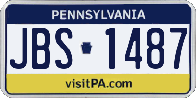 PA license plate JBS1487