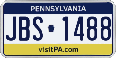 PA license plate JBS1488