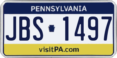 PA license plate JBS1497
