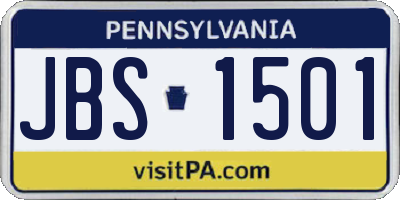 PA license plate JBS1501