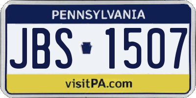PA license plate JBS1507