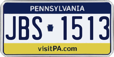 PA license plate JBS1513