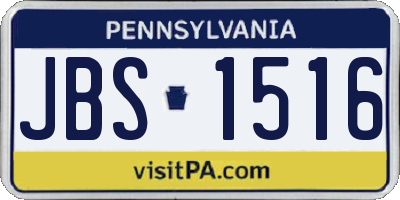 PA license plate JBS1516