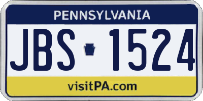 PA license plate JBS1524