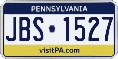 PA license plate JBS1527