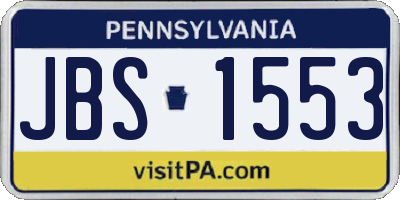 PA license plate JBS1553