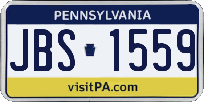 PA license plate JBS1559