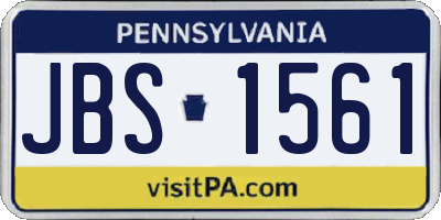 PA license plate JBS1561