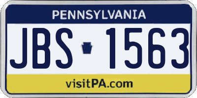 PA license plate JBS1563