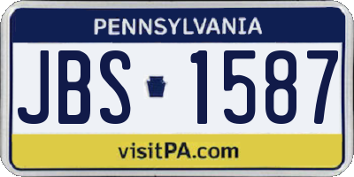 PA license plate JBS1587