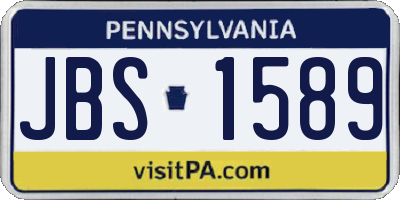 PA license plate JBS1589