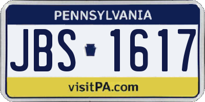 PA license plate JBS1617