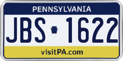 PA license plate JBS1622