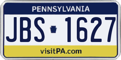 PA license plate JBS1627