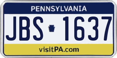 PA license plate JBS1637