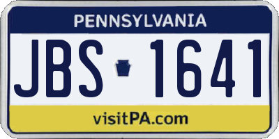 PA license plate JBS1641
