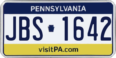 PA license plate JBS1642