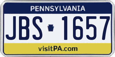 PA license plate JBS1657