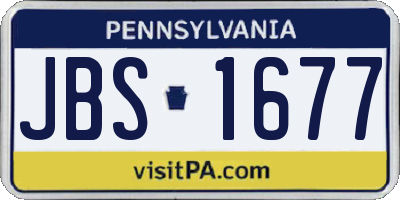 PA license plate JBS1677