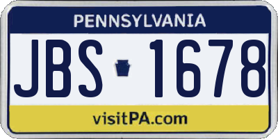 PA license plate JBS1678
