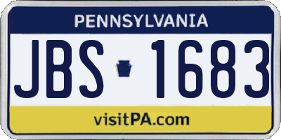 PA license plate JBS1683