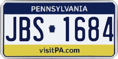 PA license plate JBS1684