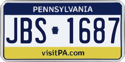 PA license plate JBS1687