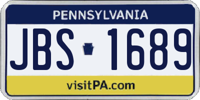 PA license plate JBS1689