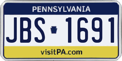 PA license plate JBS1691