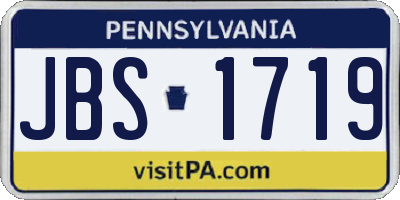 PA license plate JBS1719