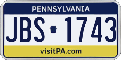 PA license plate JBS1743