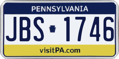PA license plate JBS1746