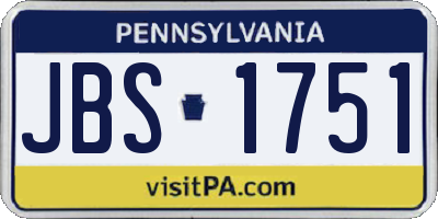 PA license plate JBS1751