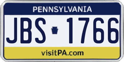 PA license plate JBS1766
