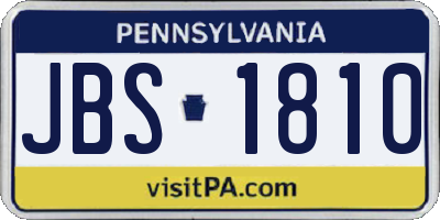 PA license plate JBS1810