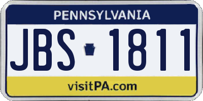 PA license plate JBS1811