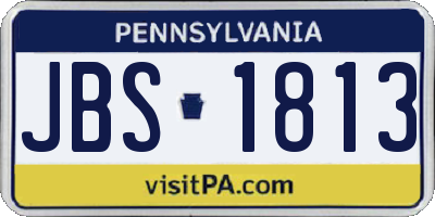 PA license plate JBS1813