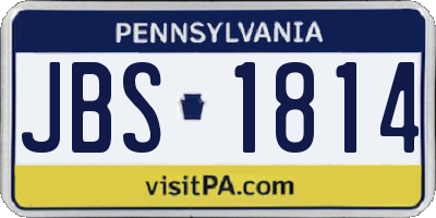 PA license plate JBS1814