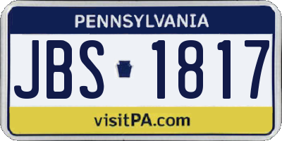 PA license plate JBS1817